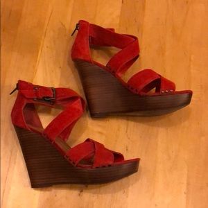 Dolce Vita red suede wedges!